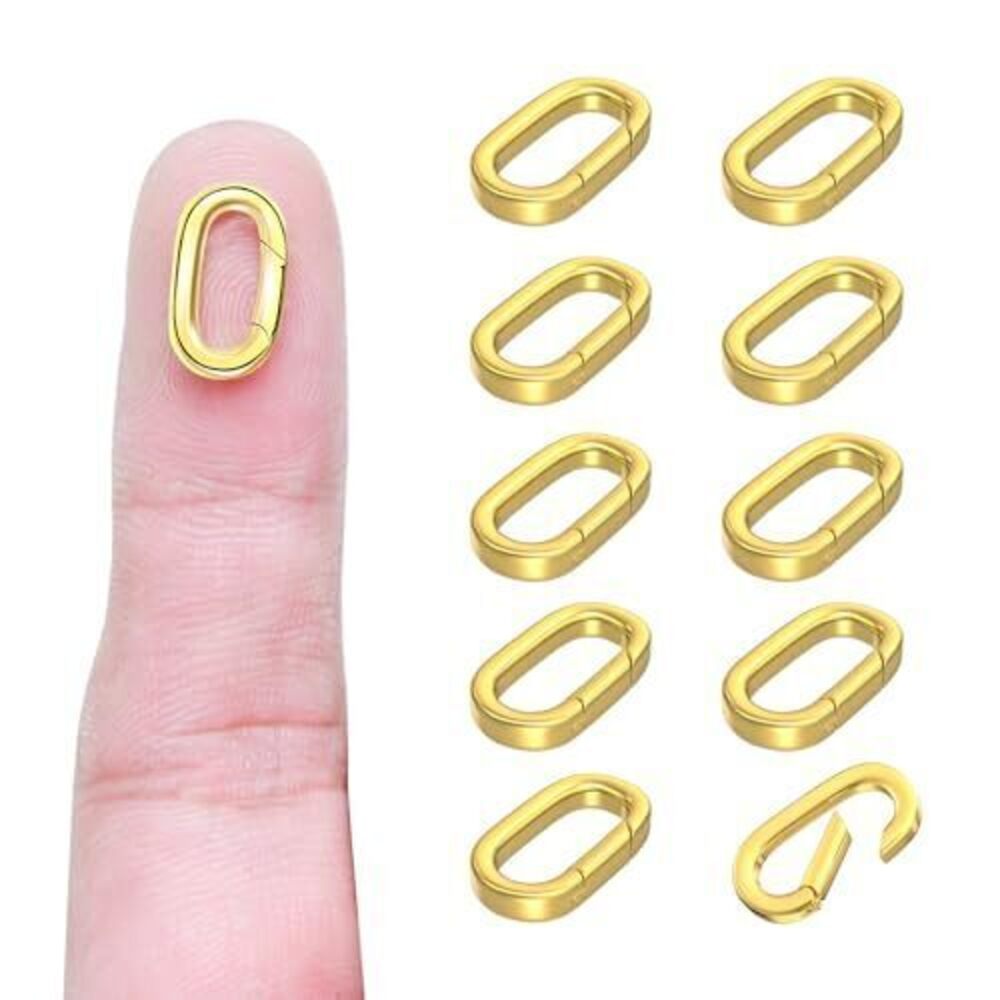 5373 10Pcs Carabiner Clip Pendant Clasps – 18K Gold Necklace Clasp